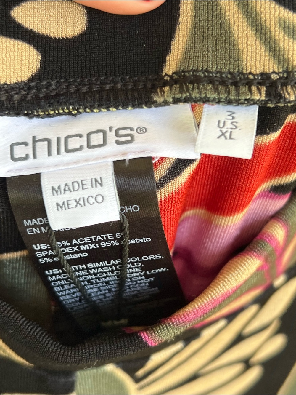 Chico’s Travelers Floral Print Pull On Wide Leg Pants XL - Picture 5 of 7